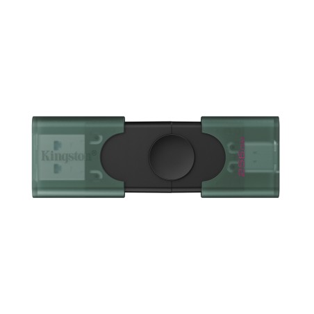 Kingston DataTraveler Duo 256GB USB 3.2 Gen 1 USB-C Flash Drive - Sleek Black & Green Portable Storage Solution